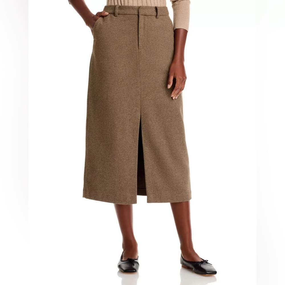 Rails Olive Brown Midi Skirt with Front Slit